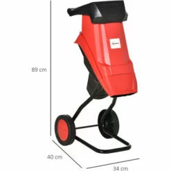 Outsunny Gartenhäcksler 2500 Watt Walzenhäcksler Rot+Schwarz -Häcksler Verkäufe 41578933 3