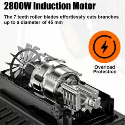 TOPSHAK WS2 Elektrischer Gartenhäcksler 2800W Holzhäcksler 45MM Max. Schnittdurchmesser 60L Pflanzenzweig Häcksler Mit Rädern -Häcksler Verkäufe 51782408 3