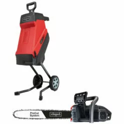 Pack SCHEPPACH Elektro-Häcksler - 2400 W - 2 Auffangbeutel - GS55 - ProCut Elektro-Kettensäge - 45,5 Cm - 2400 W - CSE