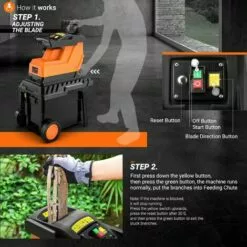 JOORRT Garden Shredder 2500W, Low Noise Electric Garden Shredder, Adjustable Cutting Size, Max.45mm Cutting Capacity, 55L Collection Box, Garden Chippers With Wheels 9 JOORRT Garden Shredder 2500W, Low Noise Electric Garden Shredder, Adjustable Cutting Size, Max.45mm Cutting Capacity, 55L Collection Box, Garden Chippers With Wheels -Häcksler Verkäufe 67932605 3