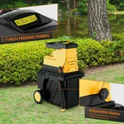 FEMOR Elektrischer Pflanzenhäcksler, 2800 W Pflanzen- Und Ästezerkleinerer, 45 Mm Max. Schnittdurchmesser, 55 L, Sehr Leise, Mit Rädern -Häcksler Verkäufe 68686647 5